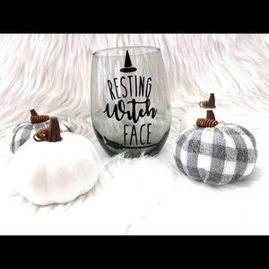 Resting Witch Face Wine Glass